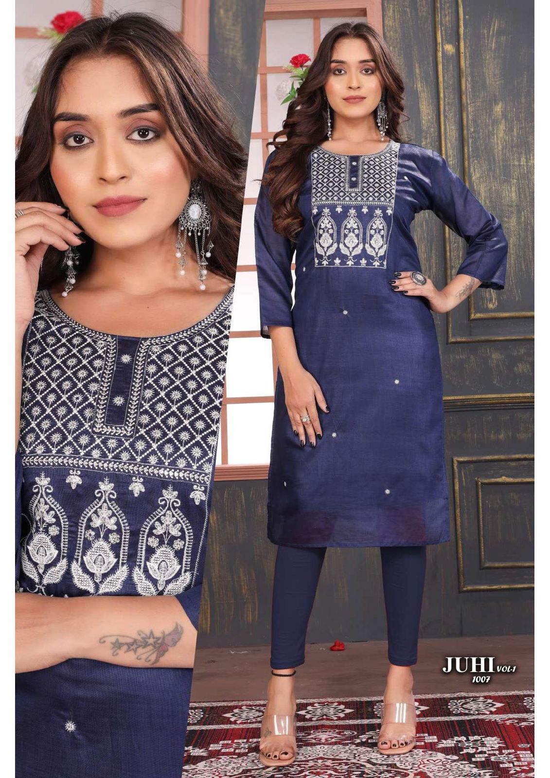 Golden Juhi Vol 1 Wholesale Designer Kurtis Catalog
